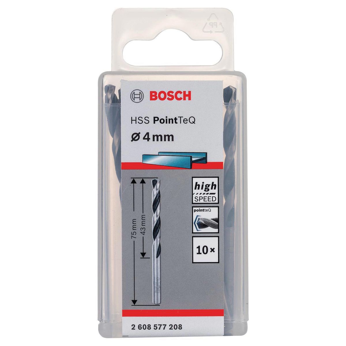 BOSCH - Set brocas para metal 4.0 mm 10 unidades