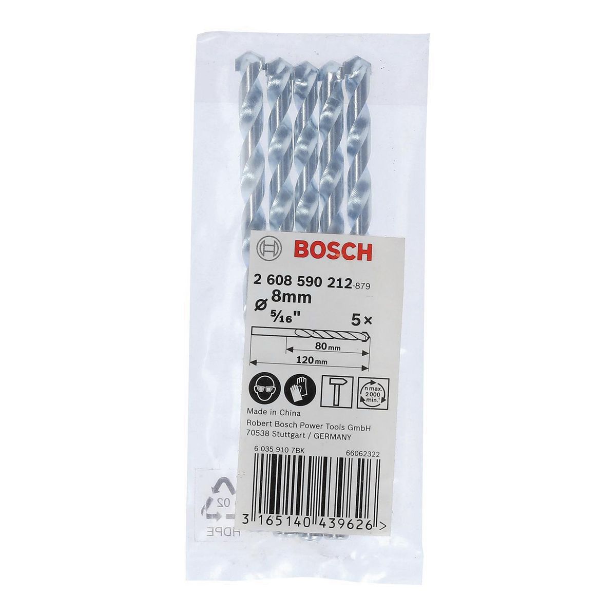 BOSCH - Set brocas para concreto 8x80x120 mm 5 unidades