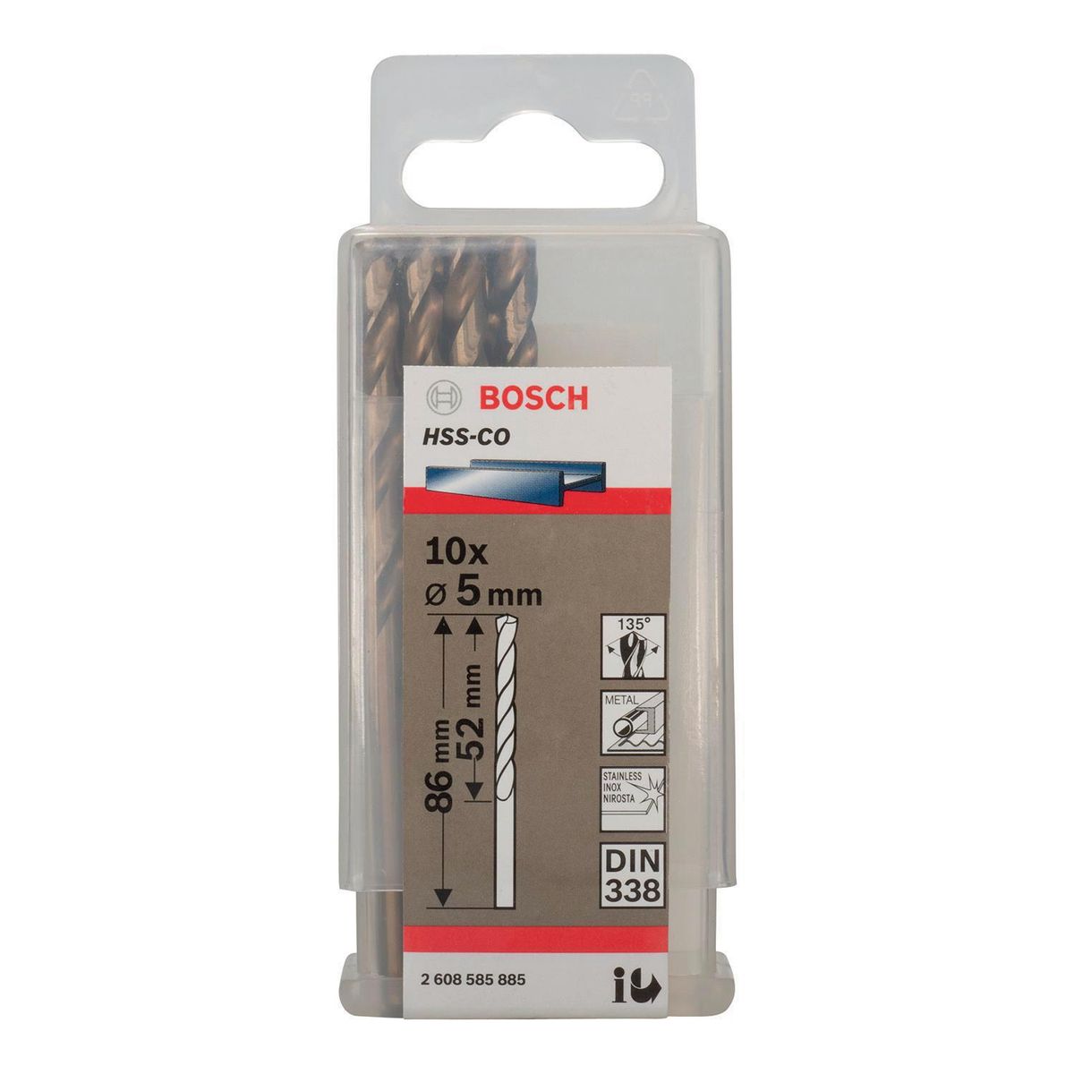 BOSCH - Set brocas HSS-CO para metal 5 mm 10 unidades