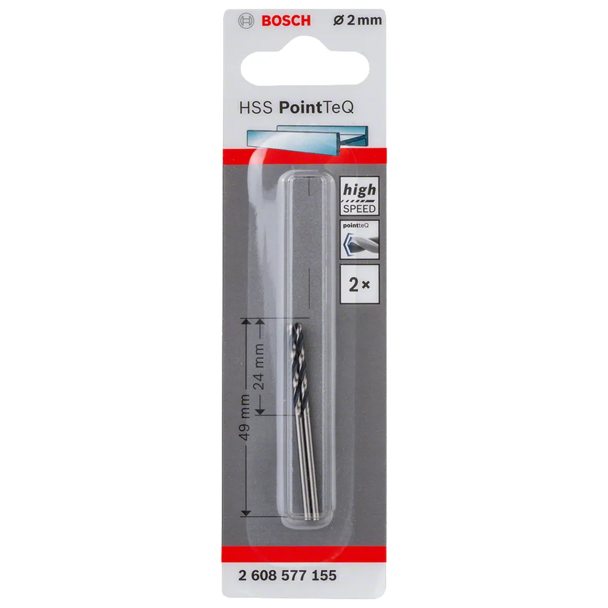 BOSCH - Set brocas para metal 2.0 mm 2 unidades
