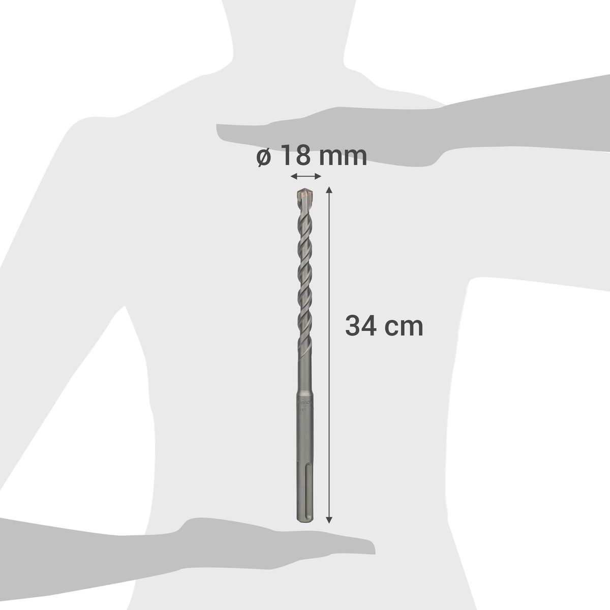 BOSCH - Broca SDS MAX-4 para hormigón 18x200x340 mm