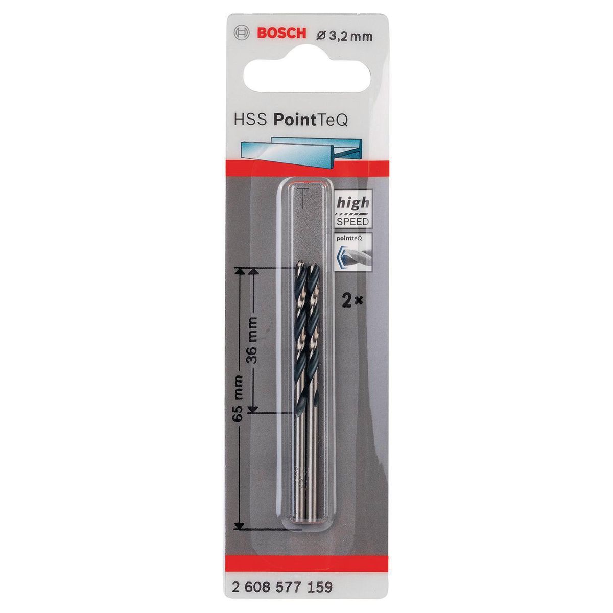 BOSCH - Set brocas para metal 3.2 mm 2 unidades