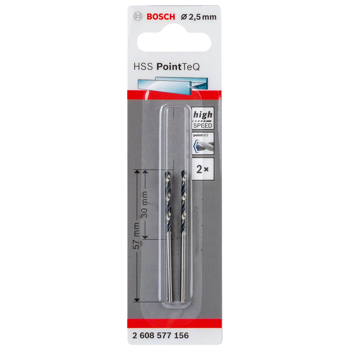 BOSCH - Set brocas para metal 2.5 mm 2 unidades