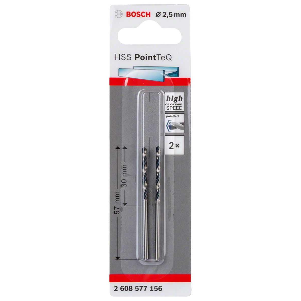 BOSCH - Set brocas para metal 2.5 mm 2 unidades