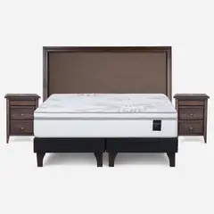 ROSEN - Cama Europea 2 Plazas Base Dividida Art 4/ Nolita Chocolate