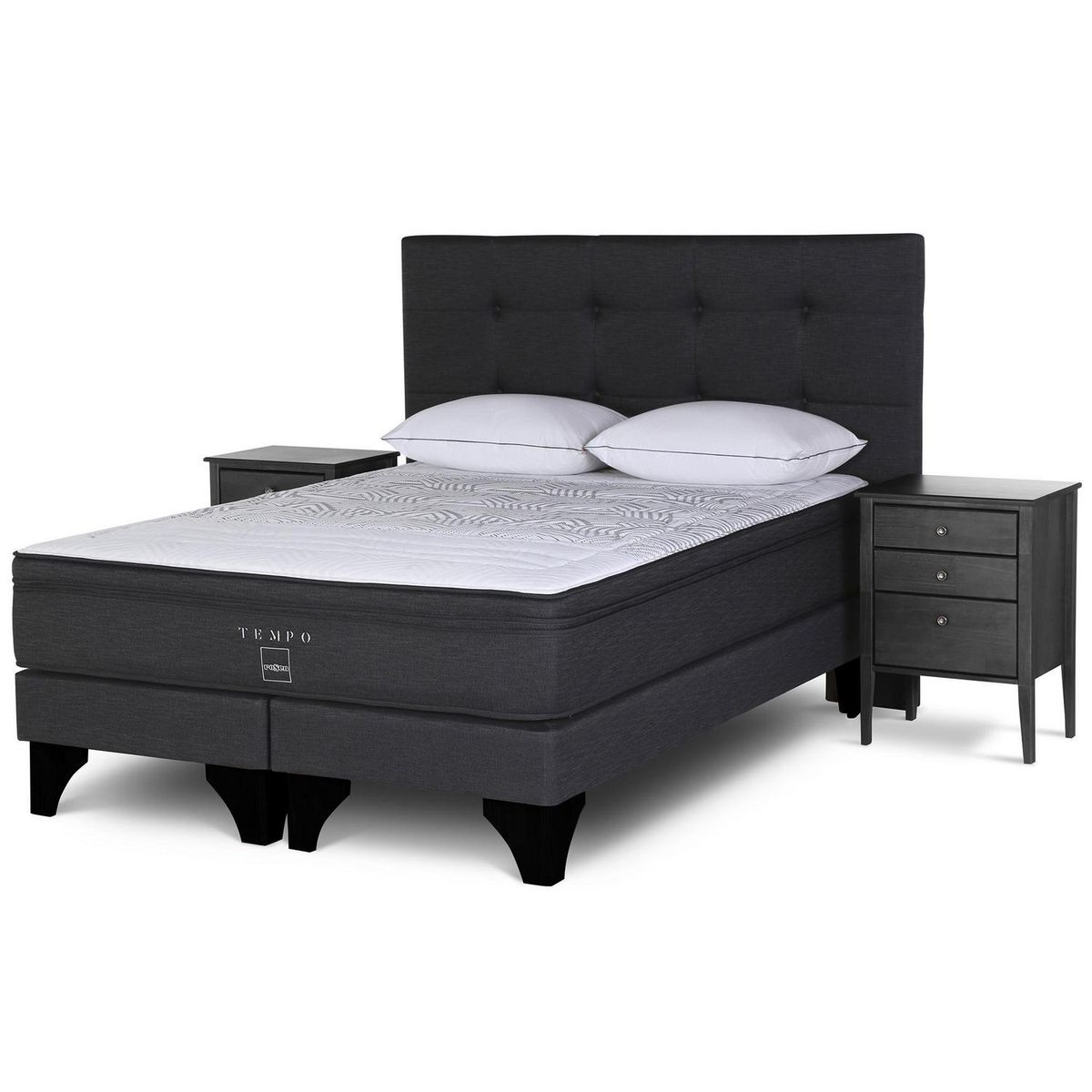 ROSEN - Cama Europea King Tempo/ Issey Grafito Almohada Extra