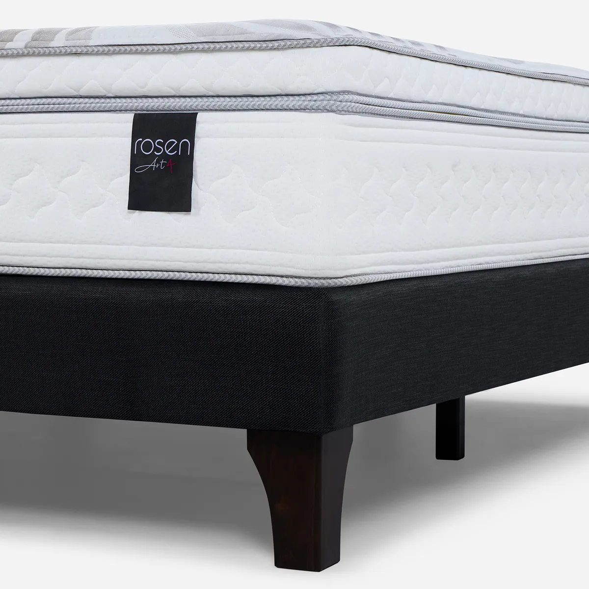 ROSEN - Cama King Europea Art 4 + Respaldo + 2 Veladores