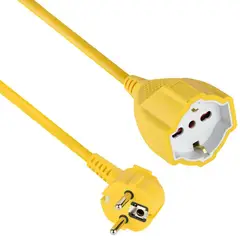 HALUX - Extensión Eléctrica Shuko 16A 4 Toma(s) 10 m Amarillo