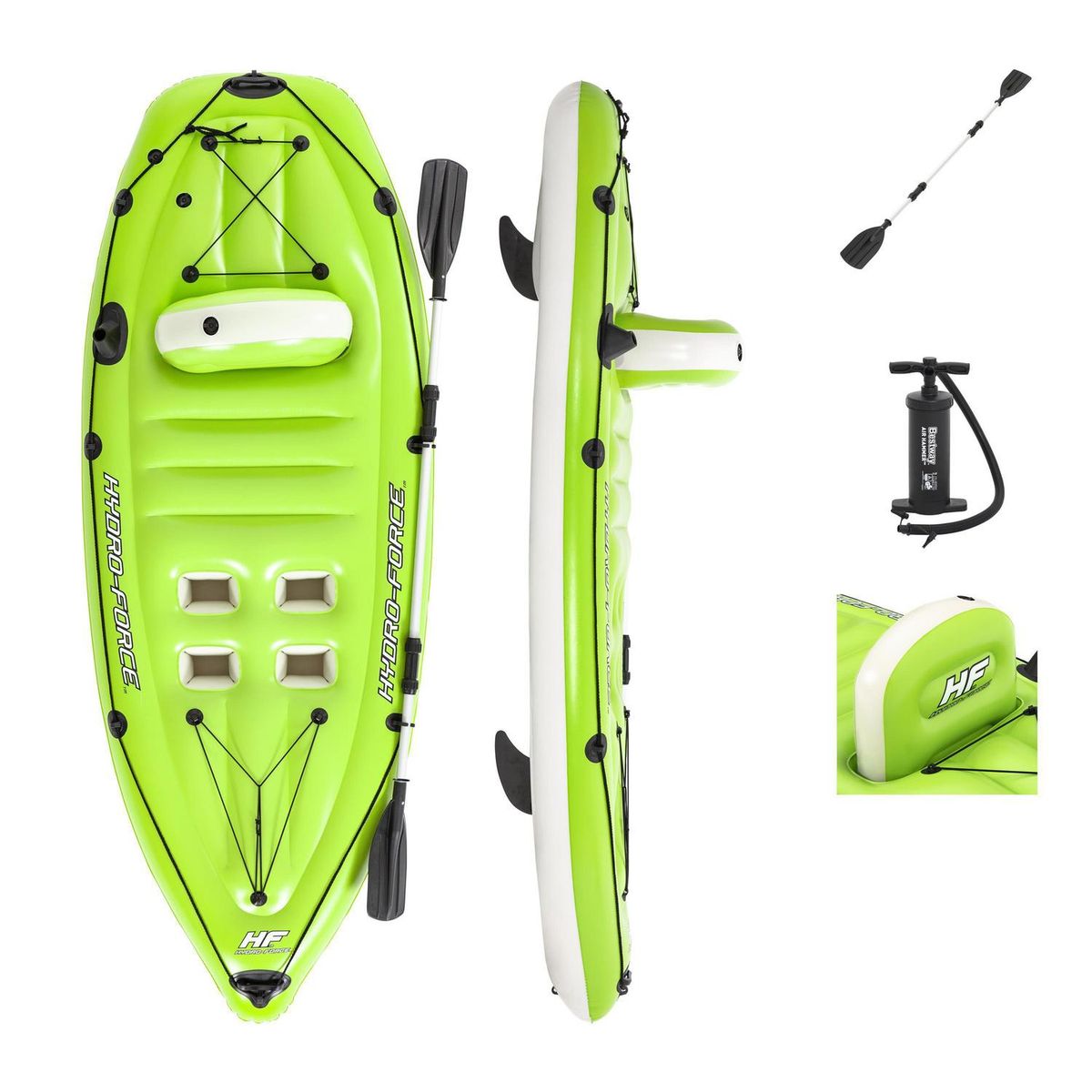 BESTWAY - Kayak de Pesca Inflable 1 Persona(s) 270x100 cm Verde