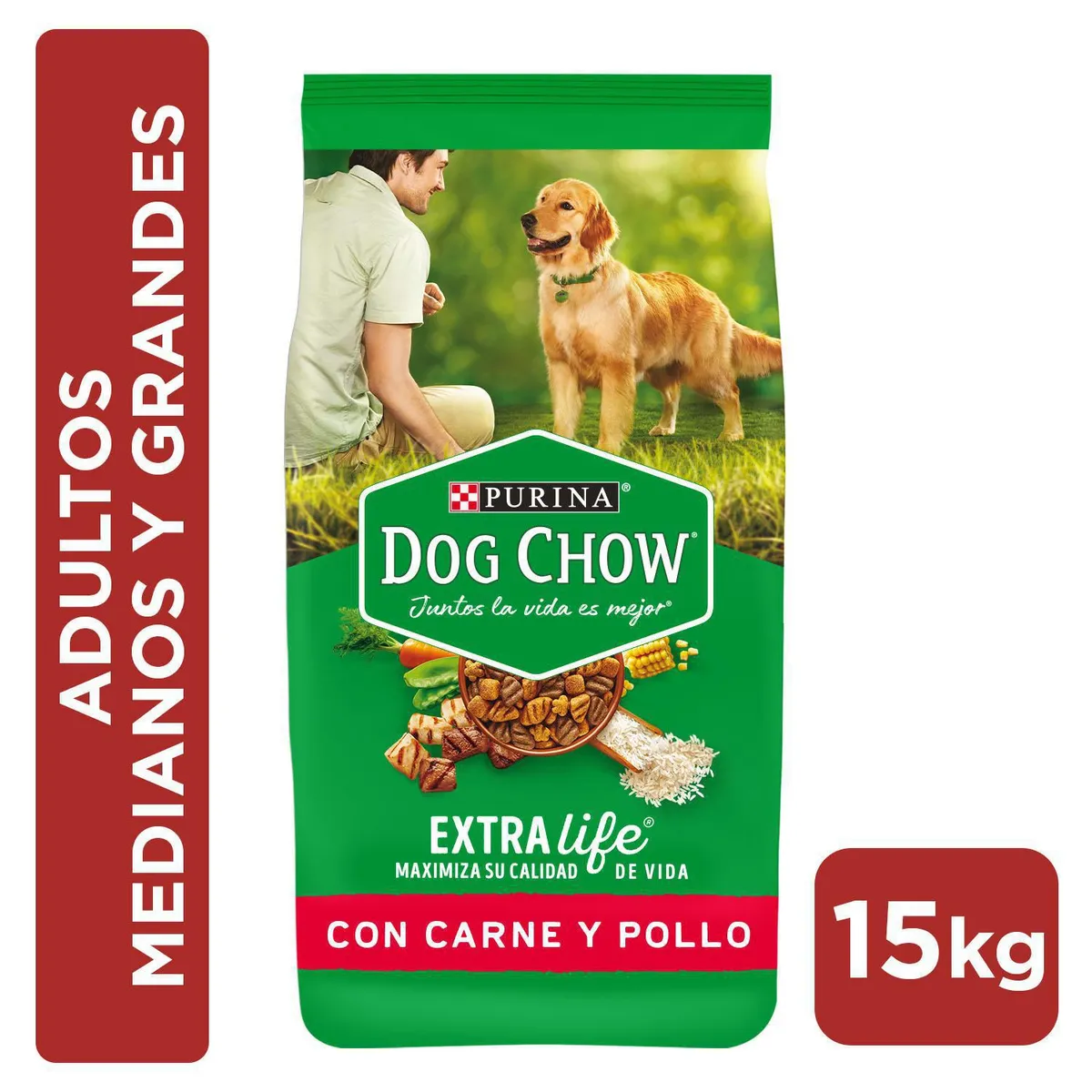 DOG CHOW - Alimento para Perro Adulto Carne y pollo 15 kg