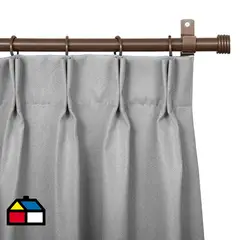 JUST HOME COLLECTION - Cortinas de Telas Modelo Sun Out Color Gris Con Instalación Y Barra Incluido Con Medidas en Ancho Entre 261 CMS A 320 C