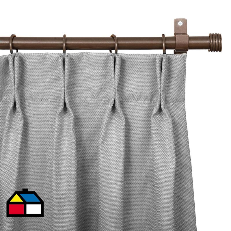 JUST HOME COLLECTION - Cortinas de Telas Modelo Sun Out Color Gris Con Instalación Y Barra Incluido Con Medidas en Ancho Entre  75 CMS A 240 CM