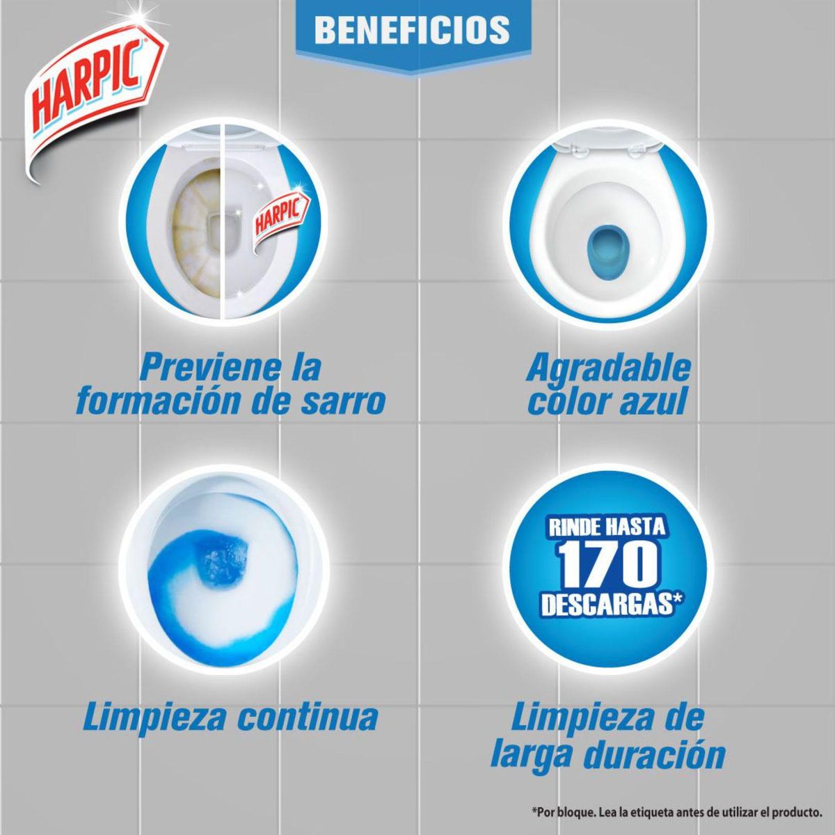 HARPIC - Pack 4+1 pastilla wc harpic 45