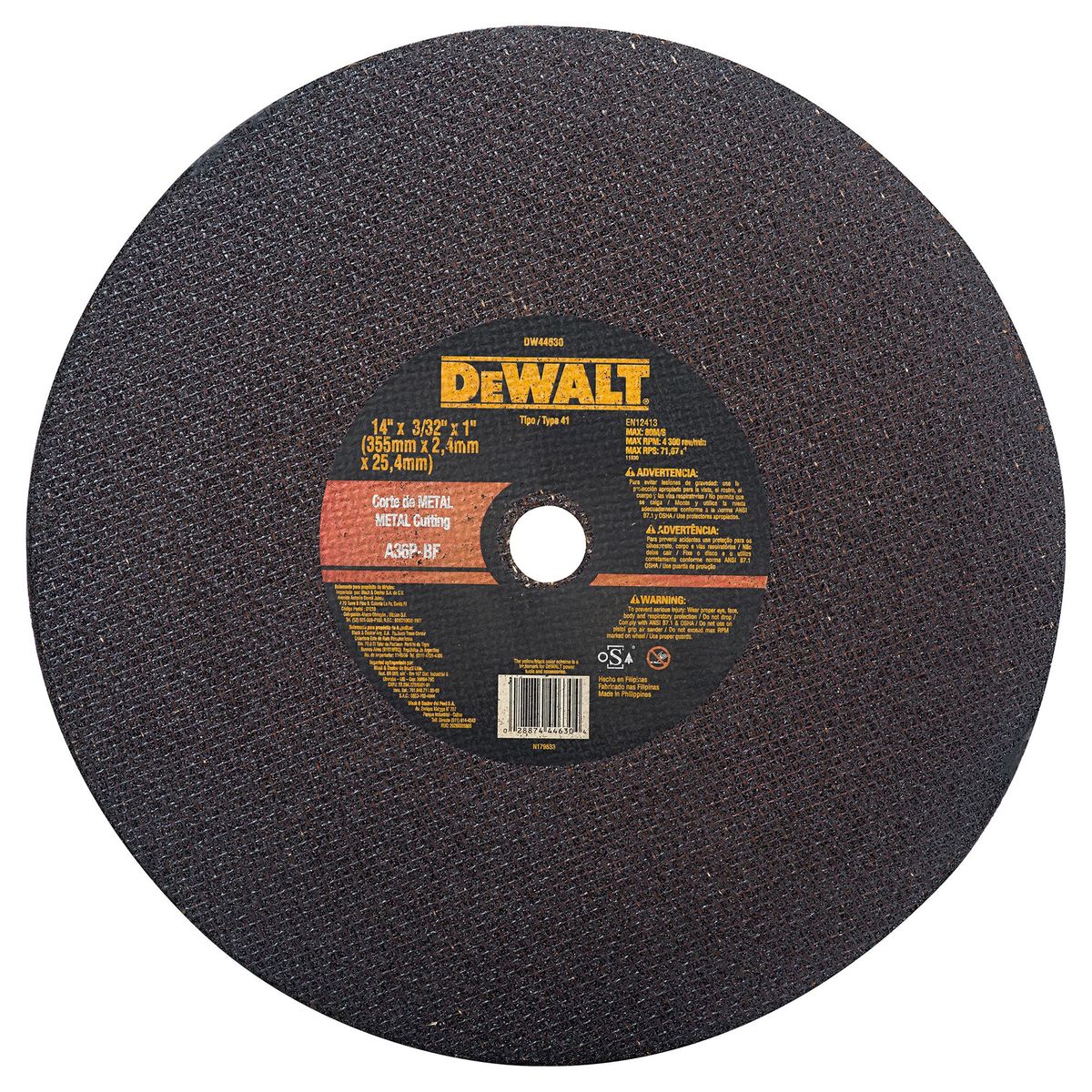 DEWALT - Disco de corte metal 14" óxido de aluminio