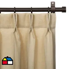 JUST HOME COLLECTION - Cortinas de Telas Modelo Tela Gruesa Color Beige Con Instalación Y Barra Incluido Con Medidas en Ancho Entre 75 CMS A 2