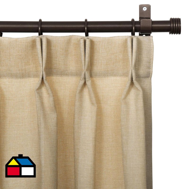JUST HOME COLLECTION - Cortinas de Telas Modelo Tela Gruesa Color Beige Con Instalación Y Barra Incluido Con Medidas en Ancho Entre  75 CMS A 2