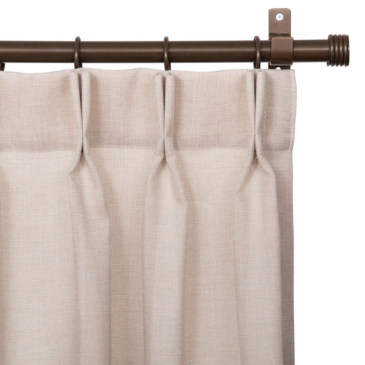 JUST HOME COLLECTION - Cortinas de Telas Modelo Tela Gruesa Color Crudo Con Instalación Y Barra Incluido Con Medidas en Ancho Entre 261 CMS A