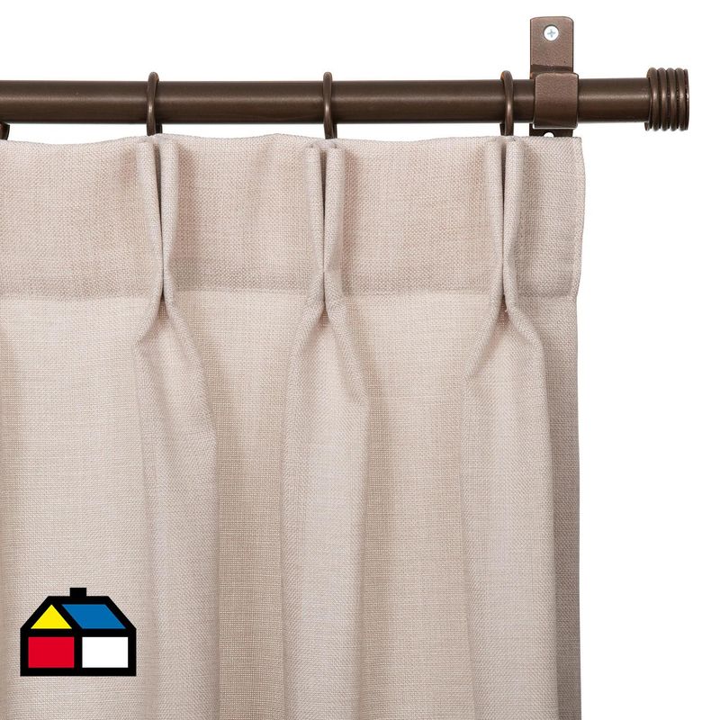 JUST HOME COLLECTION - Cortinas de Telas Modelo Tela Gruesa Color Crudo Con Instalación Y Barra Incluido Con Medidas en Ancho Entre  241 CMS A