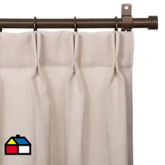 JUST HOME COLLECTION - Cortinas de Telas Modelo Tela Gruesa Color Crudo Con Instalación Y Barra Incluido Con Medidas en Ancho Entre 241 CMS A