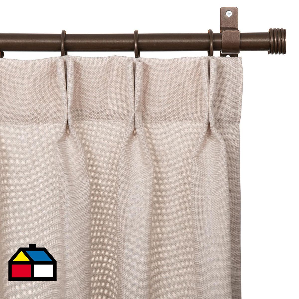 JUST HOME COLLECTION - Cortinas de Telas Modelo Tela Gruesa Color Crudo Con Instalación Y Barra Incluido Con Medidas en Ancho Entre  261 CMS A