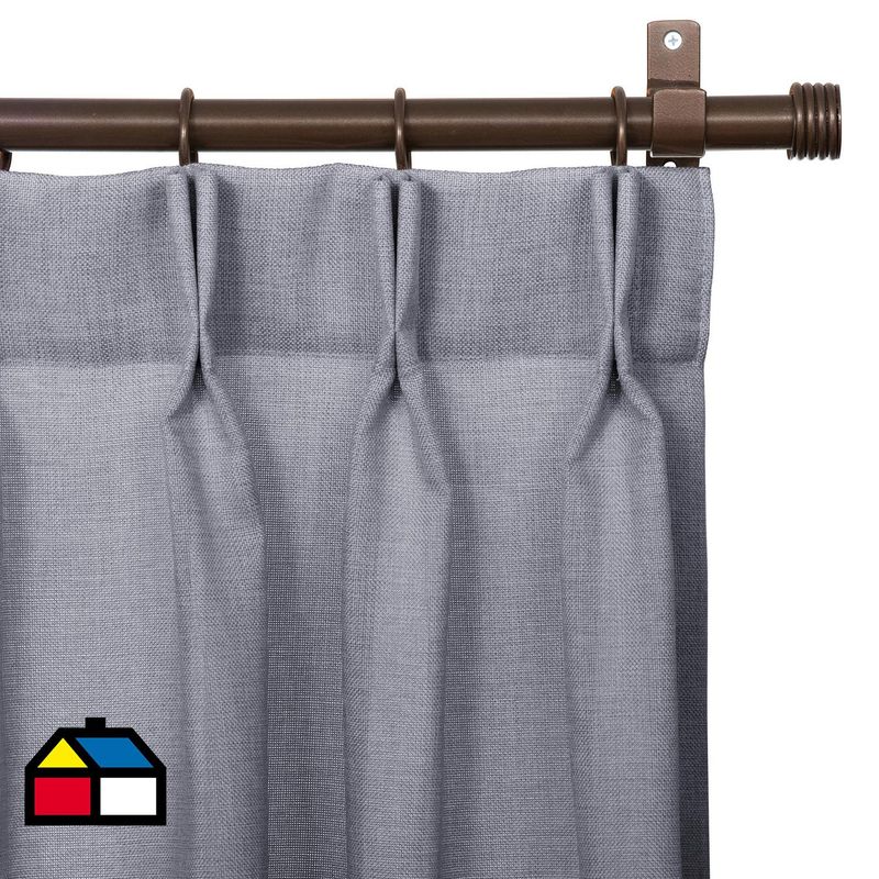 JUST HOME COLLECTION - Cortinas de Telas Modelo Tela Gruesa Color Gris Con Instalación Y Barra Incluido Con Medidas en Ancho Entre  75 CMS A 24