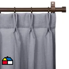 JUST HOME COLLECTION - Cortinas de Telas Modelo Tela Gruesa Color Gris Con Instalación Y Barra Incluido Con Medidas en Ancho Entre 241 CMS A 2