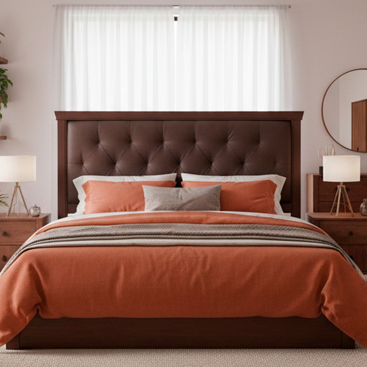 ROSEN - Respaldo King Brera Terracota/marrón