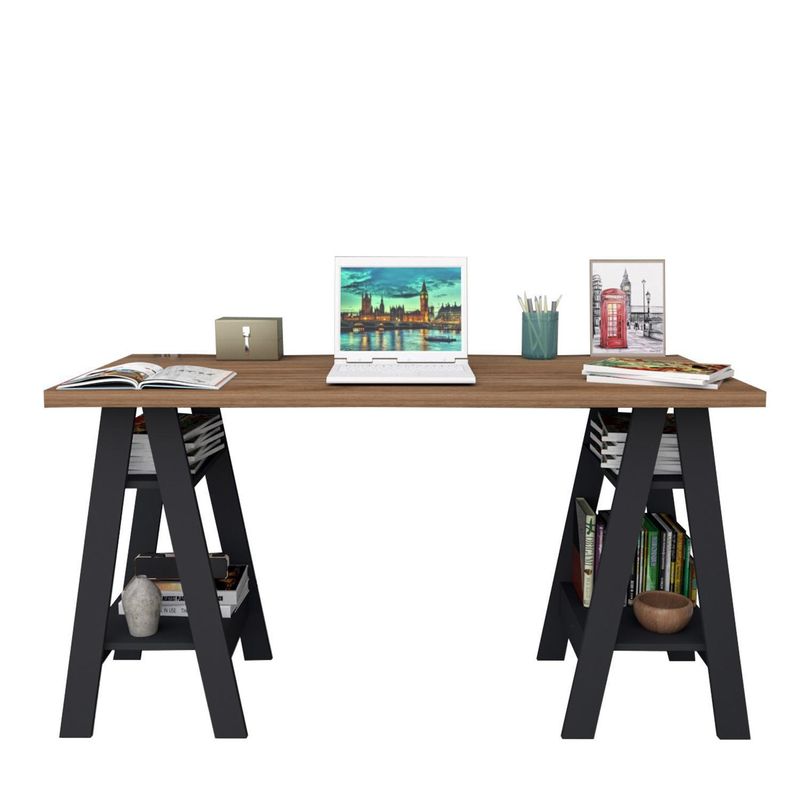 RODLER - Escritorio Artist 135x75x60 cm Café/ negro