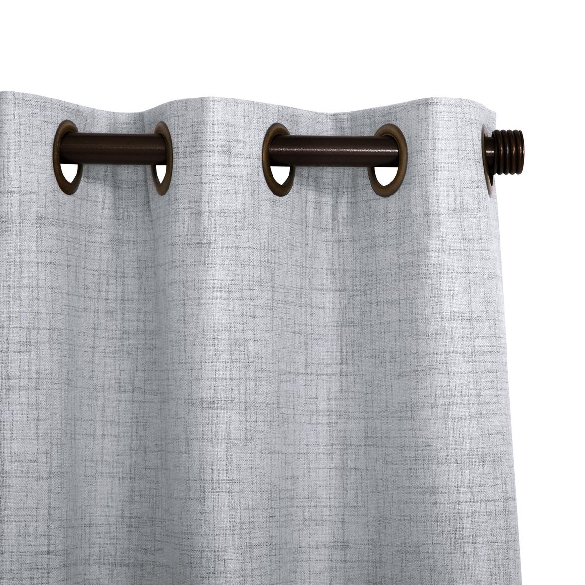 JUST HOME COLLECTION - Cortinas de Telas Modelo Ojetillo Black Out Lino Color Gris Con Instalación Y Barra Incluido Con Medidas en Ancho Entre