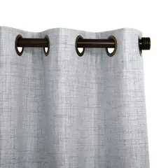 JUST HOME COLLECTION - Cortinas de Telas Modelo Ojetillo Black Out Lino Color Gris Con Instalación Y Barra Incluido Con Medidas en Ancho Entre