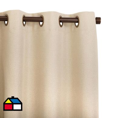 Cortinas de Telas Modelo Ojetillo Sun Out Color Beige Con Instalacin Y Barra Incluido Con Medidas en Ancho Entre  75 CM