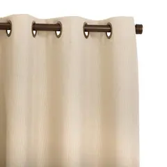 JUST HOME COLLECTION - Cortinas de Telas Modelo Ojetillo Sun Out Color Beige Con Instalación Y Barra Incluido Con Medidas en Ancho Entre 75 CM