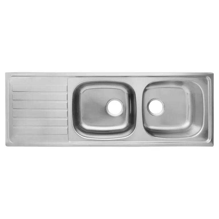 Lavaplatos Empotrado 2 Cubeta(s) 123.5x15.5x44 cm Acero inoxidable