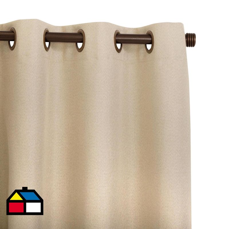 JUST HOME COLLECTION - Cortinas de Telas Modelo Ojetillo Sun Out Color Beige Con Instalación Y Barra Incluido Con Medidas en Ancho Entre  261 C