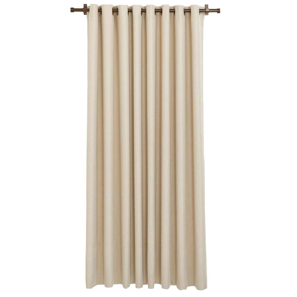 JUST HOME COLLECTION - Cortinas de Telas Modelo Ojetillo Sun Out Color Beige Con Instalación Y Barra Incluido Con Medidas en Ancho Entre  75 CM