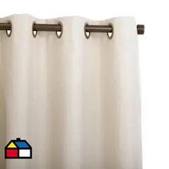 JUST HOME COLLECTION - Cortinas de Telas Modelo Ojetillo Sun Out Color Crudo Con Instalación Y Barra Incluido Con Medidas en Ancho Entre 75 CM