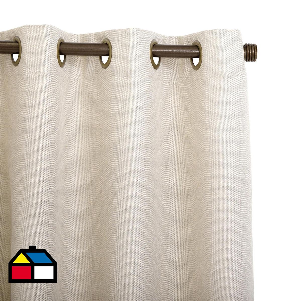 JUST HOME COLLECTION - Cortinas de Telas Modelo Ojetillo Sun Out Color Crudo Con Instalación Y Barra Incluido Con Medidas en Ancho Entre  261 C