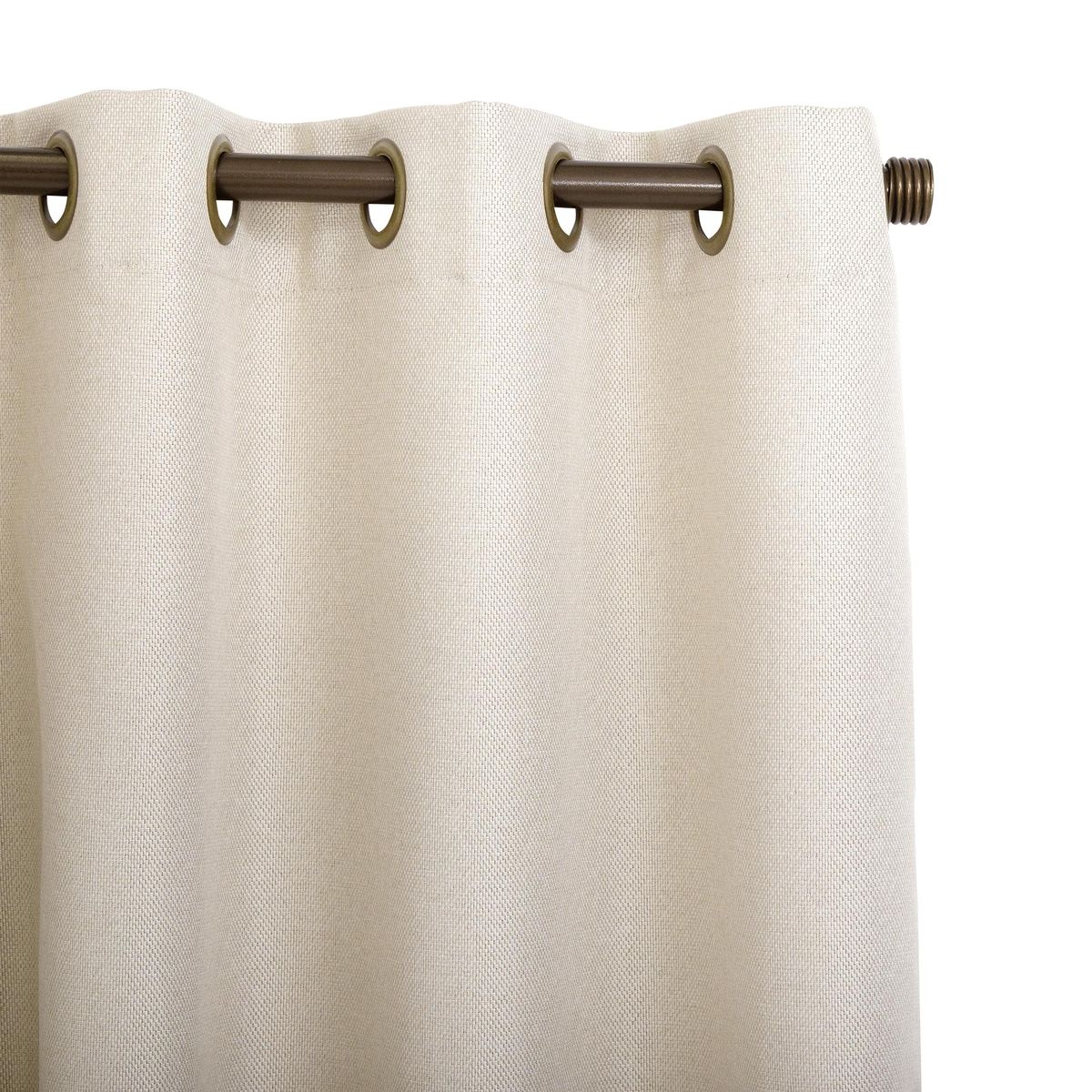 JUST HOME COLLECTION - Cortinas de Telas Modelo Ojetillo Sun Out Color Crudo Con Instalación Y Barra Incluido Con Medidas en Ancho Entre  75 CM