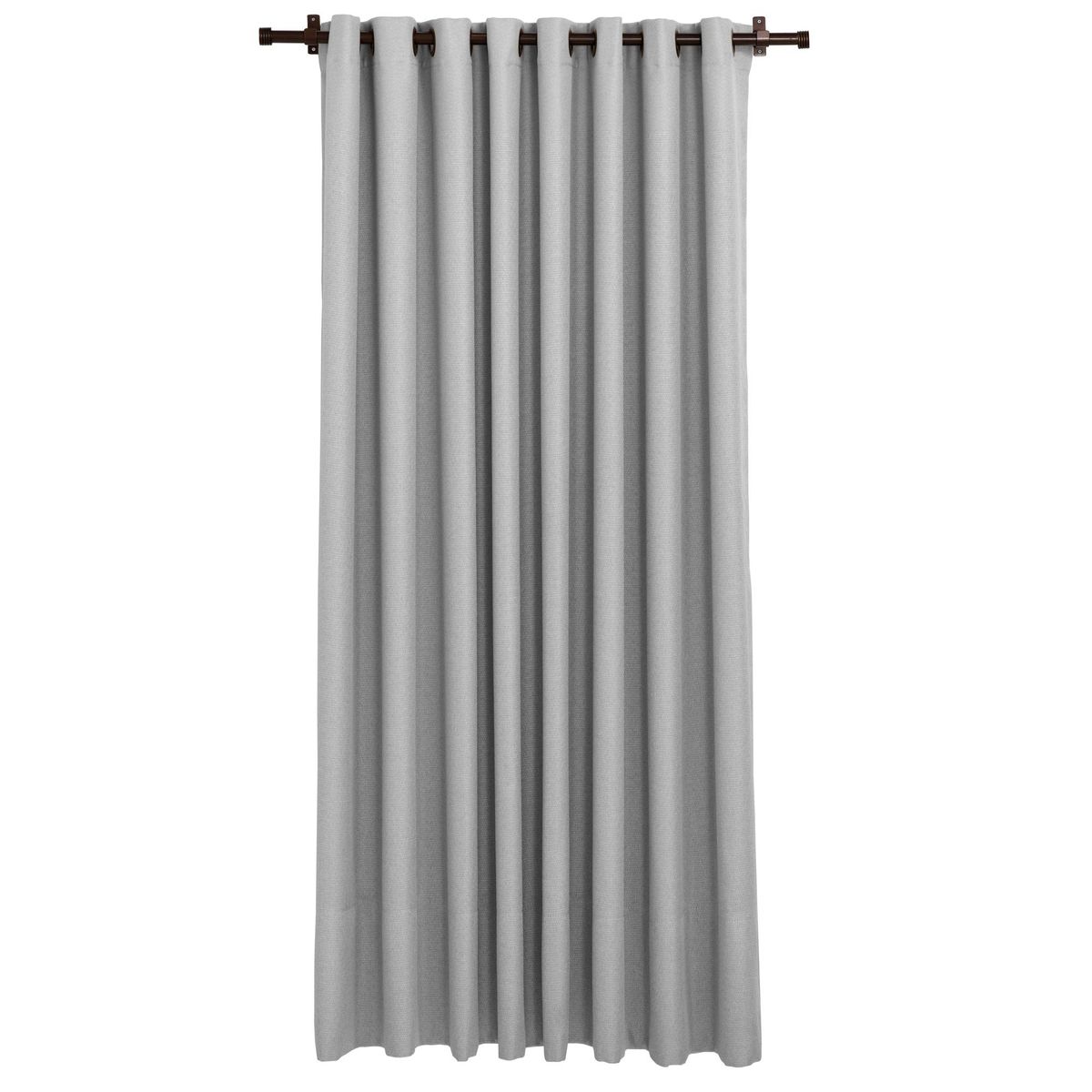 JUST HOME COLLECTION - Cortinas de Telas Modelo Ojetillo Sun Out Color Gris Con Instalación Y Barra Incluido Con Medidas en Ancho Entre 75 CMS