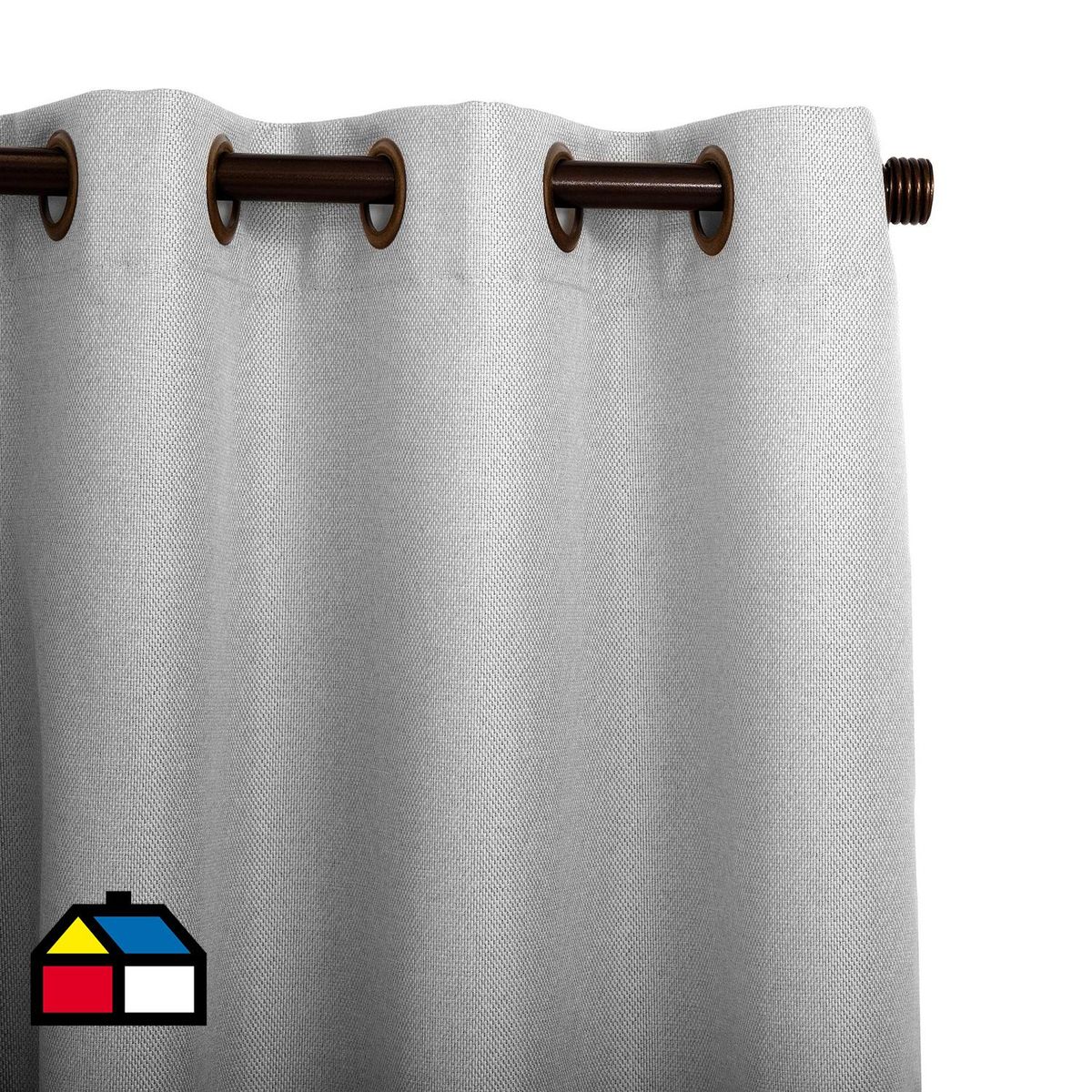 JUST HOME COLLECTION - Cortinas de Telas Modelo Ojetillo Sun Out Color Gris Con Instalación Y Barra Incluido Con Medidas en Ancho Entre  241 CM