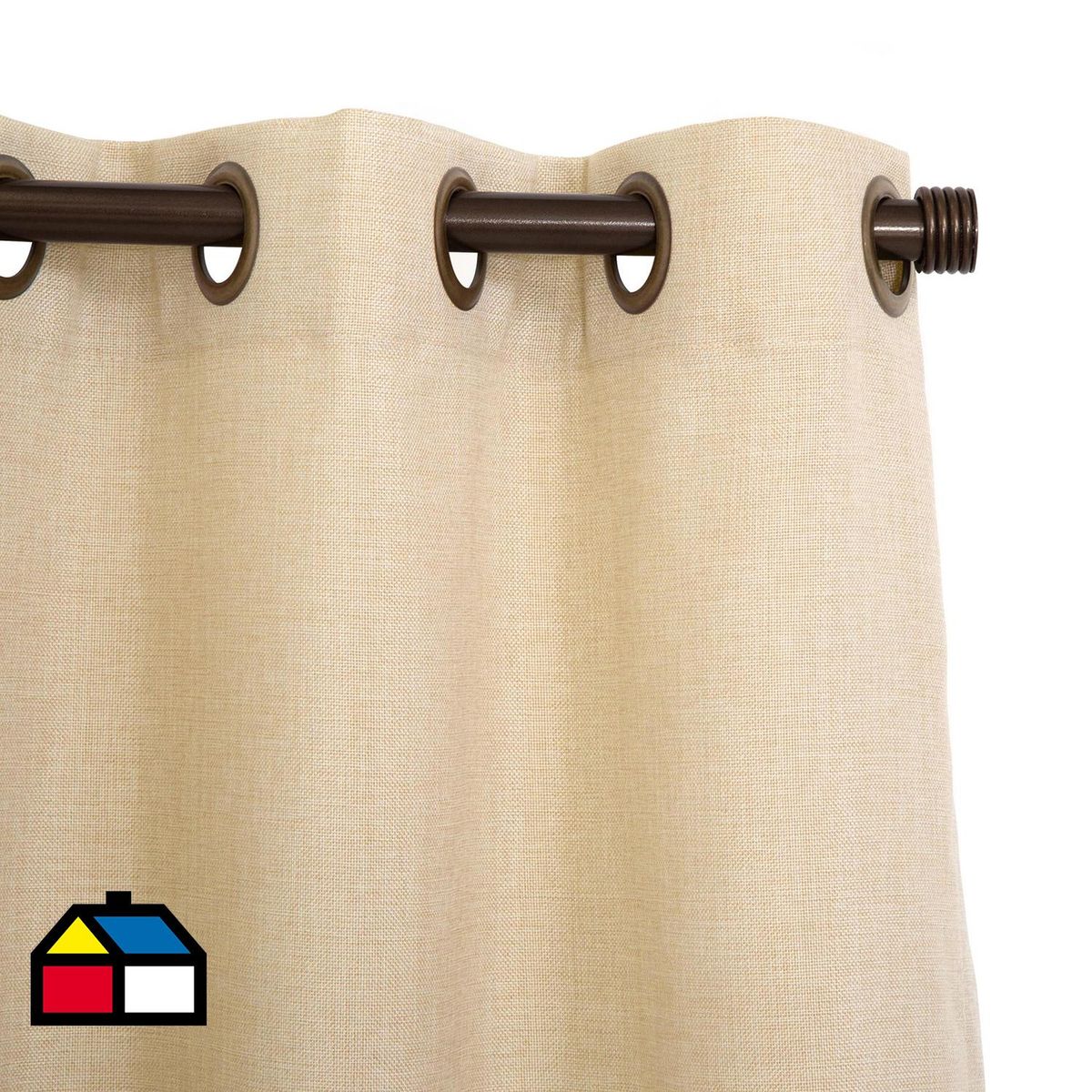 JUST HOME COLLECTION - Cortinas de Telas Modelo Ojetillo Tela Gruesa Color Beige Con Instalación Y Barra Incluido Con Medidas en Ancho Entre  7