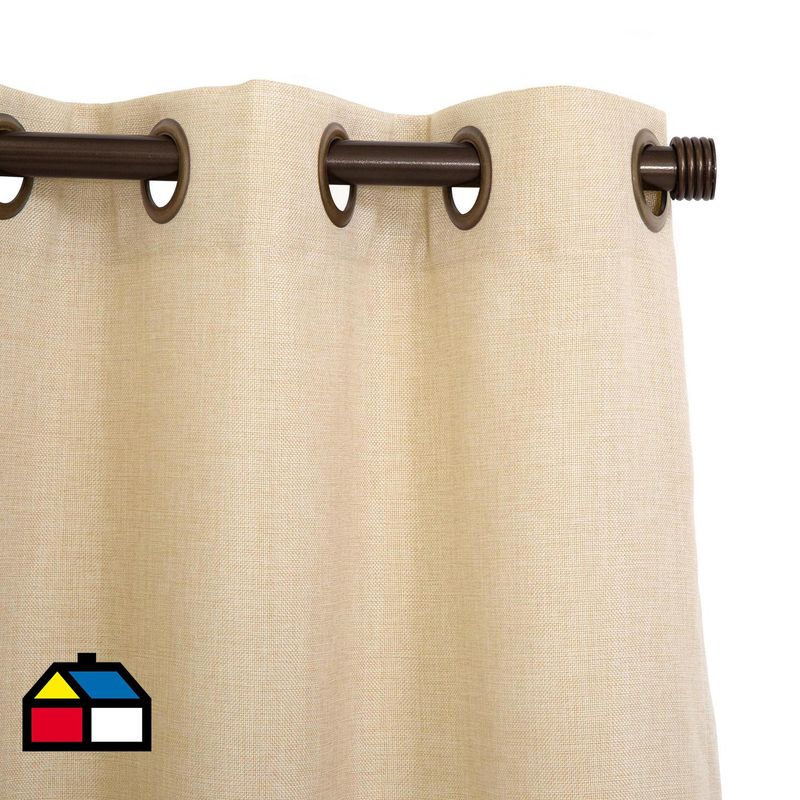 JUST HOME COLLECTION - Cortinas de Telas Modelo Ojetillo Tela Gruesa Color Beige Con Instalación Y Barra Incluido Con Medidas en Ancho Entre  2