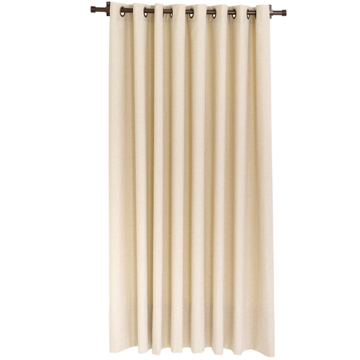 JUST HOME COLLECTION - Cortinas de Telas Modelo Ojetillo Tela Gruesa Color Beige Con Instalación Y Barra Incluido Con Medidas en Ancho Entre 2