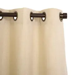 JUST HOME COLLECTION - Cortinas de Telas Modelo Ojetillo Tela Gruesa Color Beige Con Instalación Y Barra Incluido Con Medidas en Ancho Entre 7