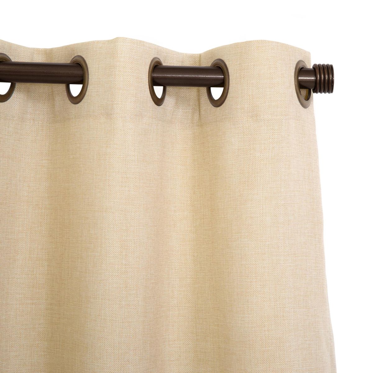 JUST HOME COLLECTION - Cortinas de Telas Modelo Ojetillo Tela Gruesa Color Beige Con Instalación Y Barra Incluido Con Medidas en Ancho Entre 7