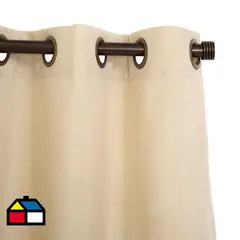 JUST HOME COLLECTION - Cortinas de Telas Modelo Ojetillo Tela Gruesa Color Beige Con Instalación Y Barra Incluido Con Medidas en Ancho Entre 2