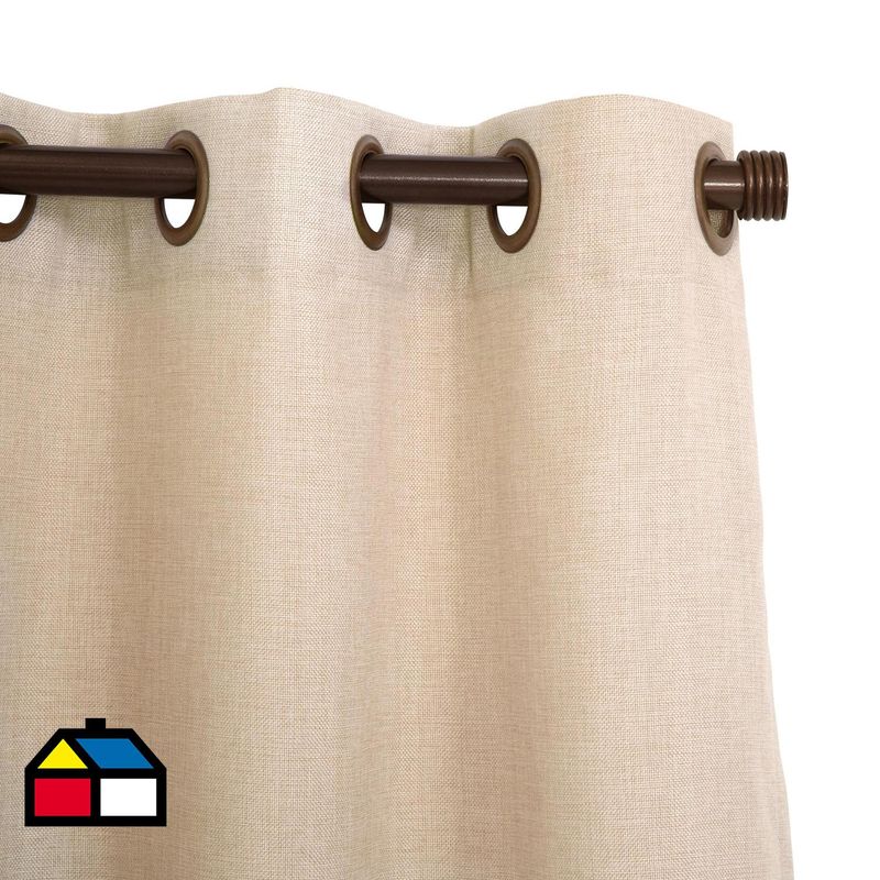 JUST HOME COLLECTION - Cortinas de Telas Modelo Ojetillo Tela Gruesa Color Crudo Con Instalación Y Barra Incluido Con Medidas en Ancho Entre  7