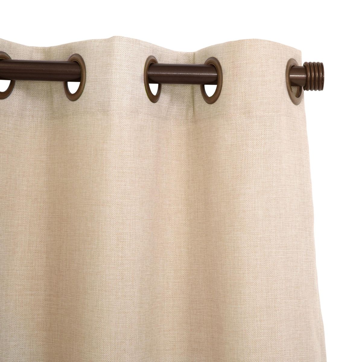 JUST HOME COLLECTION - Cortinas de Telas Modelo Ojetillo Tela Gruesa Color Crudo Con Instalación Y Barra Incluido Con Medidas en Ancho Entre 2