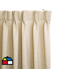 JUST HOME COLLECTION - Cortinas de Telas Modelo Tela Gruesa Color Beige Con Instalación Y Riel Incluido Con Medidas en Ancho Entre 241 cm