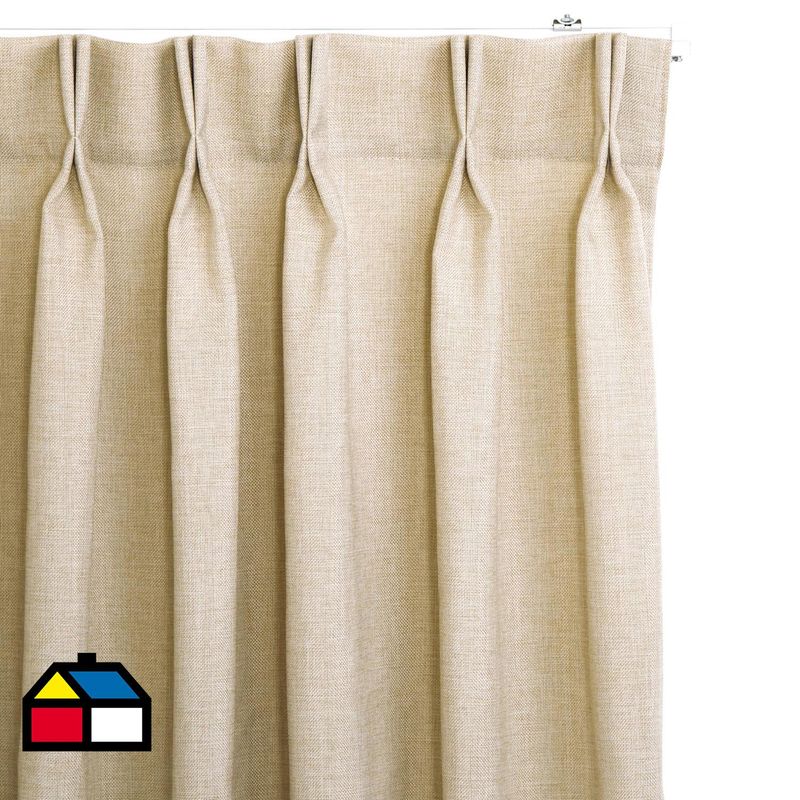 JUST HOME COLLECTION - Cortinas de Telas Modelo Tela Gruesa Color Beige Con Instalación Y Riel Incluido Con Medidas en Ancho Entre 241 cm